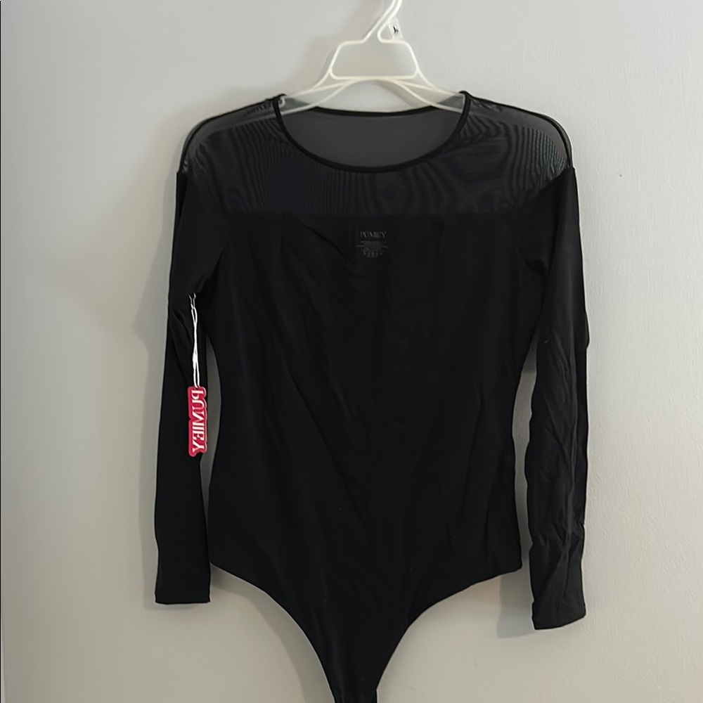 Fitted Black Long Sleeve Bodysuit